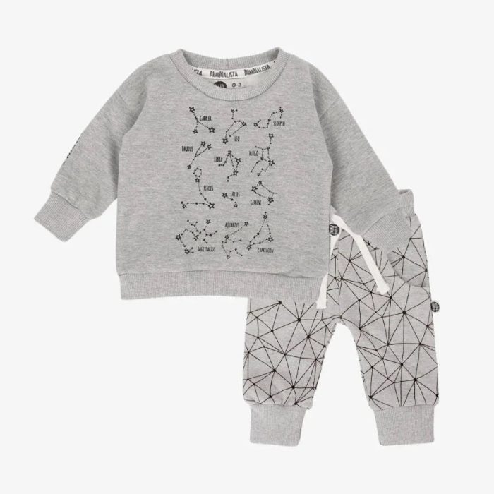 Conjunto de Moletom Infantil Peluciado | Constellation e Satellite Mescla