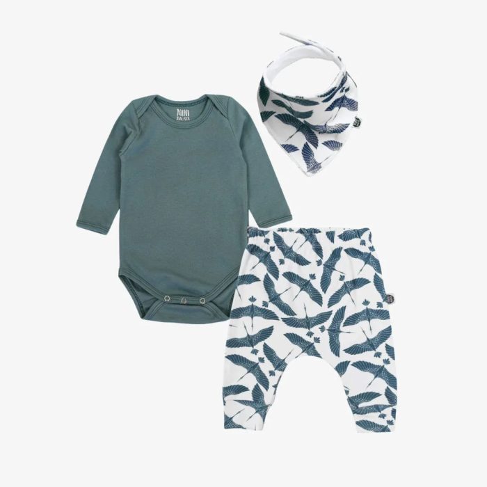 Conjunto Calça e Body e Babador | Blue Flock