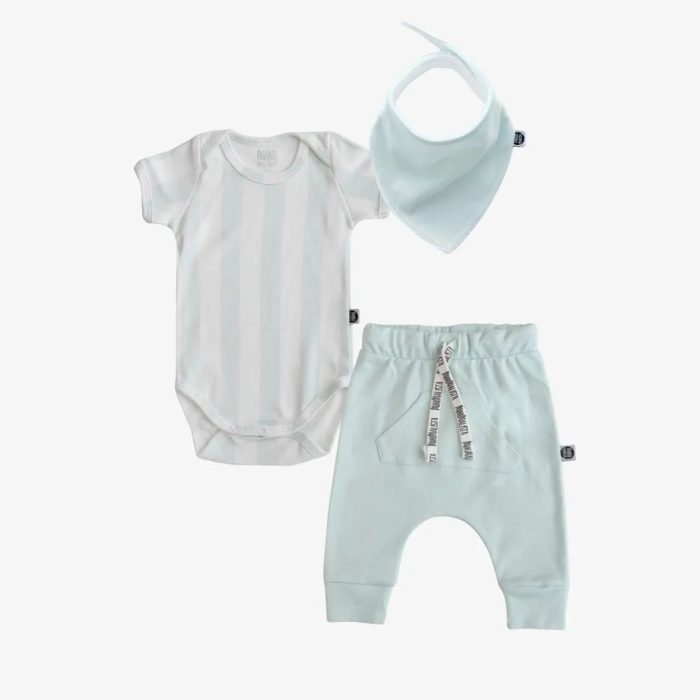 Conjunto Calça e Body e Babador | Listras Fresh