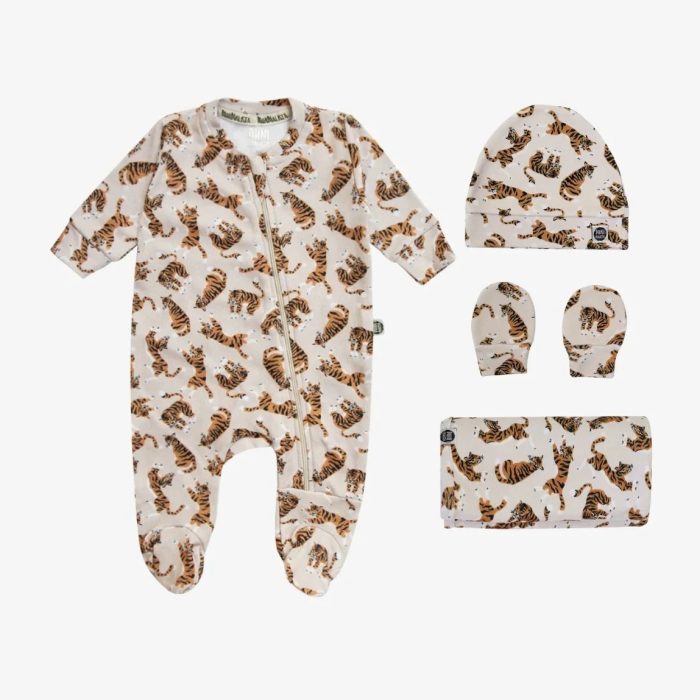 Kit Presente Saída de Maternidade Bebê 4 peças | Tiger