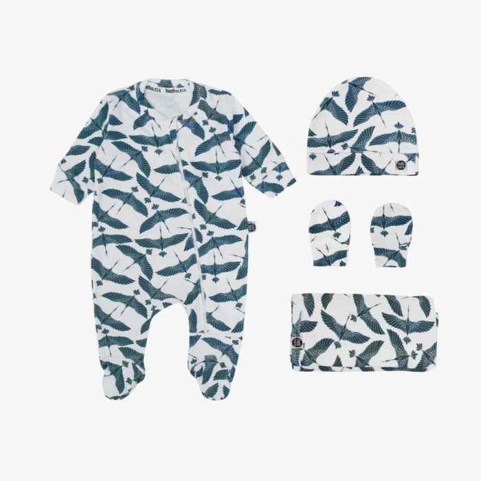Kit Presente Saída de Maternidade Bebê 4 peças | Blue Flock